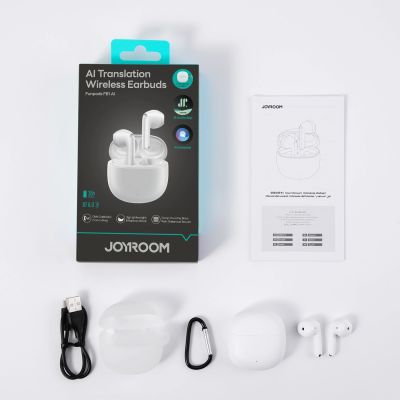 8. Słuchawki bezprzewodowe Joyroom JR-FB1 Funpods Bluetooth 6.0 douszne TWS z funkcjami AI - białe