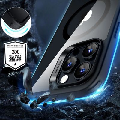 2. Etui ESR Classic Hybrid Halolock MagSafe + szkło hartowane na iPhone 16 Pro Max - przezroczyste z czarną ramką