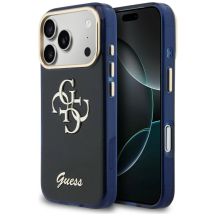 Etui Guess IML 4G Script Metal na iPhone 17 Pro - niebieskie