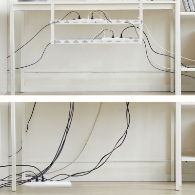 5. MACLEAN ORGANIZER PODBIURKOWY NA KABLE, MAX. OBCIĄŻENIE 5KG, MAX. 728MM, 2 POZIOMY, BIAŁY MC-102 W