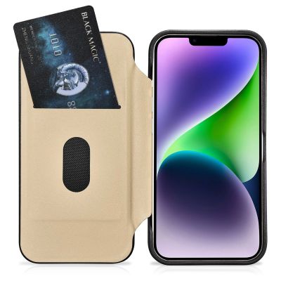 20. iCarer CE Premium Leather Folio Case skórzane etui iPhone 14 Plus z klapką magnetyczne MagSafe czarny (WMI14220715-BK)