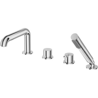 Bateria wannowa 4-otworowa z zestawem prysznicowym