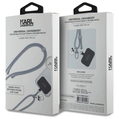 3. Pasek do telefonu Karl Lagerfeld CBDY Cord - szary