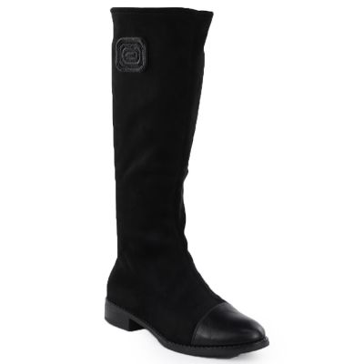 Kozaki zamszowe damskie czarne M.Daszyński MR2251-19