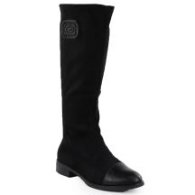 Kozaki zamszowe damskie czarne M.Daszyński MR2251-19