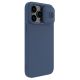 4. Nillkin CamShield Silky Silicone Case etui iPhone 14 Pro Max silikonowy pokrowiec z osłoną na aparat niebieskie