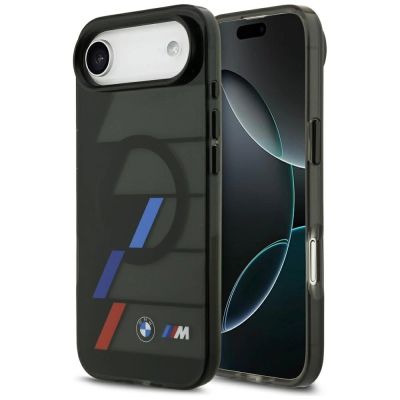 Etui BMW M IML Metal Buttons Tricolor Lines MagSafe na iPhone Air - czarne