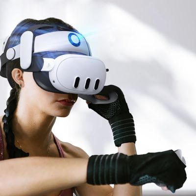 2. Pasek odciążający BoboVR S3 Pro do gogli VR Meta Quest 3 + bateria zewnętrzna B100 - biało-czarny