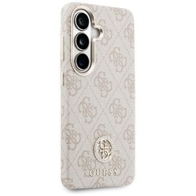 4. Etui Guess 4G Rhinestone Round Logo MagSafe na Samsung Galaxy S26 - różowe