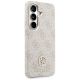 4. Etui Guess 4G Rhinestone Round Logo MagSafe na Samsung Galaxy S26 - różowe