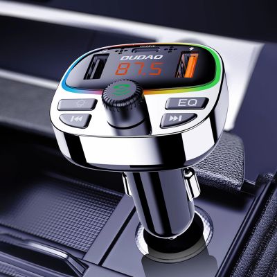 2. Transmiter Dudao R2PRO+ z portami ładowania PD25W Bluetooth 5.3 RGB - czarno-srebrny