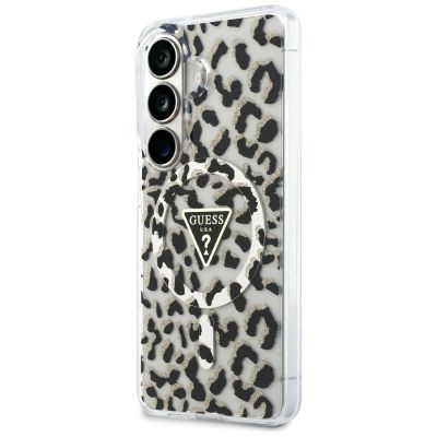 2. Etui Guess IML Leopard Print Triangle MagSafe na Samsung Galaxy S26 - czarne