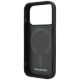 7. Etui Mercedes Leather Mesh with Bow Line MagSafe na iPhone 18 Pro Max / 17 Pro Max - ciemnoszare