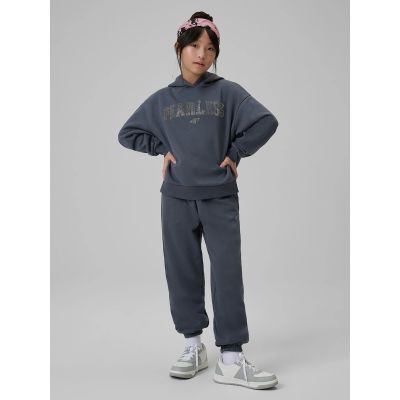 3. Bluza dresowa loose z kapturem dziewczęc 4F 4FJRSS26TSWSF2627-22S