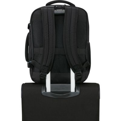 5. American Tourister Casual Backpack Ms plecak Plecak turystyczny Czarny Przetworzony politereftalan etylenu (rPET)