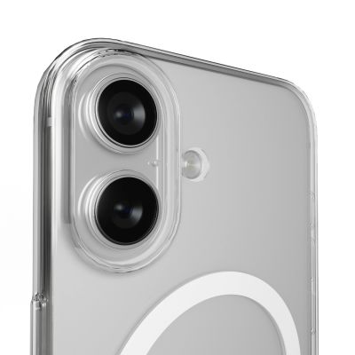 10. Etui Puro Lite Mag TPU+PC kompatybilne z MagSafe na iPhone 17 - przezroczyste z białym pierścieniem