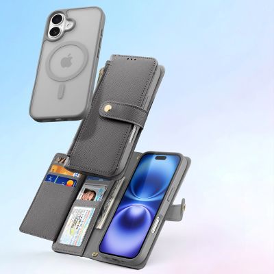3. Etui skórzane Dux Ducis Lawa na iPhone 16  - szare