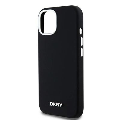 6. Etui DKNY Liquid Silicone Small Metal Logo MagSafe na iPhone 15 Plus / 14 Plus - czarne