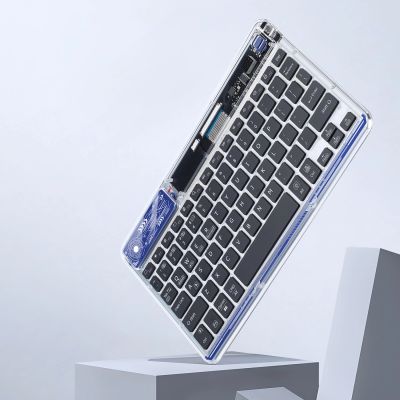 3. Klawiatura Dux Ducis Keyboard (CK Series) bezprzewodowa do laptopa / tabletu / telefonu - przezroczysta
