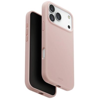 Etui UNIQ Lino na iPhone 17 Pro Max Magclick Charging - różowe