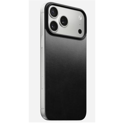 2. NOMAD Magnetic Leather Back - nakładka magnetyczna na iPhone 18 Pro Max / 17 Pro Max kompatybilna z MagSafe, skóra Horween (black)