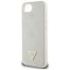 6. Etui Guess Grained Hot Stamp Peony Triangle Logo MagSafe na iPhone 16e - beżowe