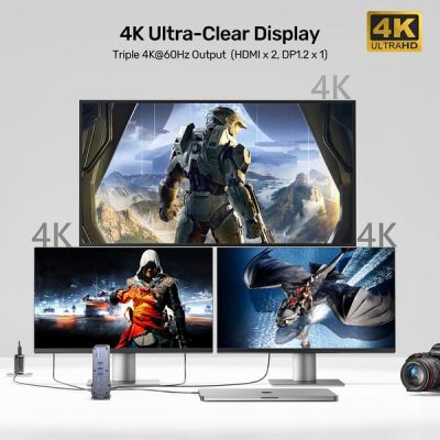 8. Unitek Uniwersalna stacja dokująca DisplayLink 4K x3