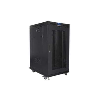 4. SZAFA INSTALACYJNA RACK STOJĄCA 19" 22U 800X1000 CZARNA DRZWI PERFOROWANE LCD LANBERG (FLAT PACK) V2