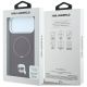 8. Etui Karl Lagerfeld with Ring Stand 360 Karl Head Pin MagSafe na iPhone 18 Pro / 17 Pro - burgundowe
