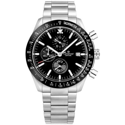 Zegarek Męski Giewont Chronograph Sapphire Srebrno Czarny GW8720-B2
