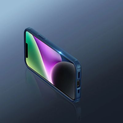13. Nillkin CamShield Pro Magnetic Case etui iPhone 14 Plus pokrowiec osłona na aparat kamerę niebieski (z MagSafe)
