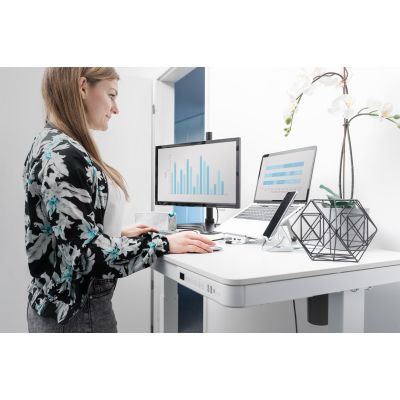 3. Digitus Biurko z elektryczną regulacją wysokości oraz stacją ładowania USB i szufladą