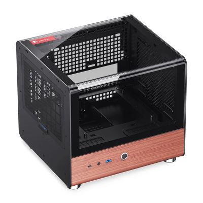 29. Obudowa PC Jonsbo TK-0, Mini-Tower, Mini-ITX, Tempered Glass, Holz - schwarz