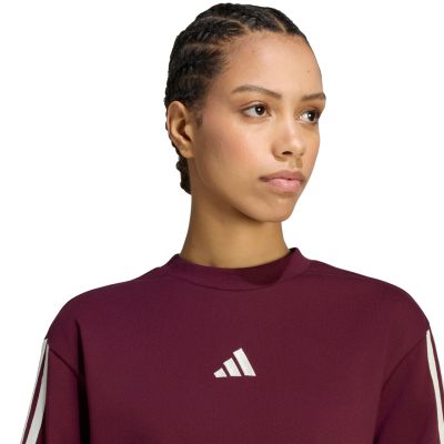 4. Koszulka damska adidas Essentials 3-Stripes Boyfriend bordowa KX0793