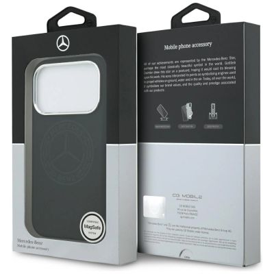 8. Etui Mercedes Silicone Vintage Logo MagSafe na iPhone 17 Pro - czarne