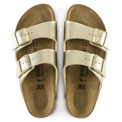4. Klapki damskie Birkenstock Arizona Birko-Flor Gold złote regular szerokie (1016110)