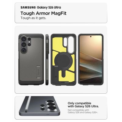8. Etui Spigen Tough Armor Mag MagSafe na Samsung Galaxy S26 Ultra - szare