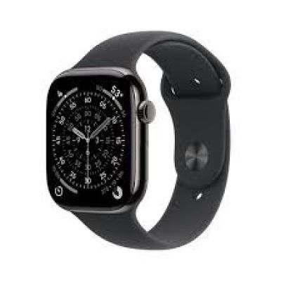 Apple Watch Series 11Â GPS + Cellular 46mmÂ Slate Titanium Case with Black Sport Band - M/L