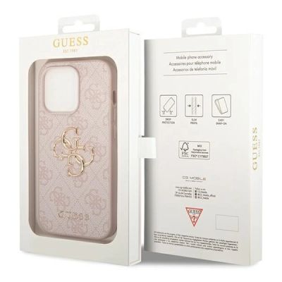8. Etui Guess 4G Big Metal Logo do iPhone 15 Pro Max - różowe
