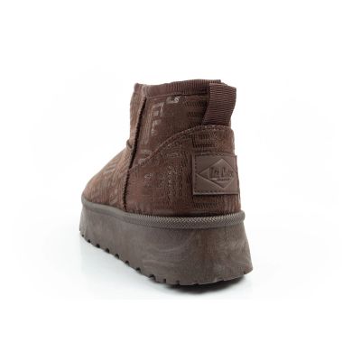 5. Lee Cooper buty śniegowce damskie zimowe modne futerko ocieplane botki ciemny brąz