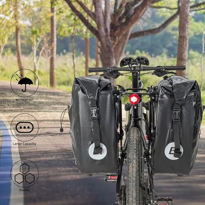 3. Torba rowerowa Rockbros 30140022001 wodoodporna na bagażnik - czarna