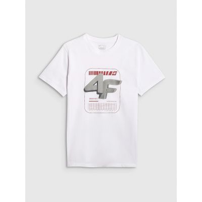 7. T-shirt regular z nadrukiem męski 4F 4FRAW25TTSHM3612-10S