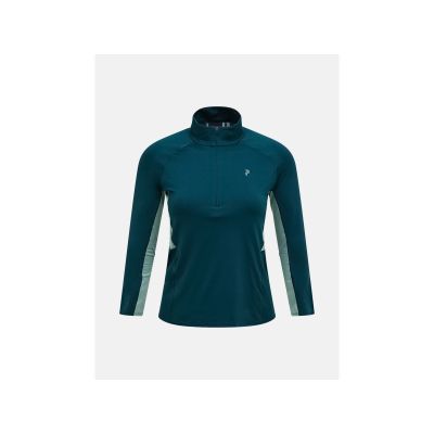 Koszulka damska PEAK PERFORMANCE W Core Half Zip Baselayer kolor zielony