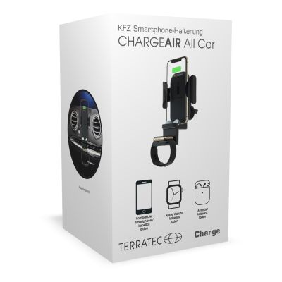 5. Terratec ChargeAir All Car Uchwyt aktywny Telefon komórkowy/Smartfon, Smartwatch Czarny
