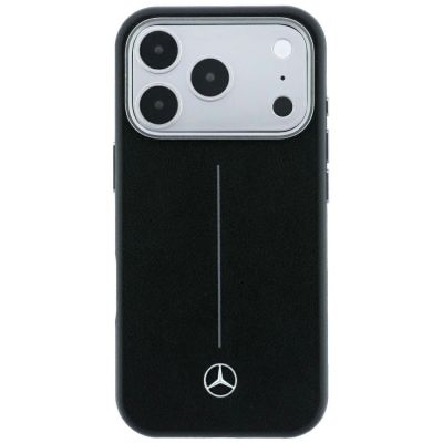 3. Etui Mercedes Leather Semi Wrap Iconic Line MagSafe do iPhone 18 Pro Max / 17 Pro Max - czarne
