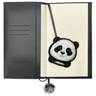 4. Zestaw Nimmy Big Eyed Pet 2.0 Panda 2w1 notatnik + długopis - czarny