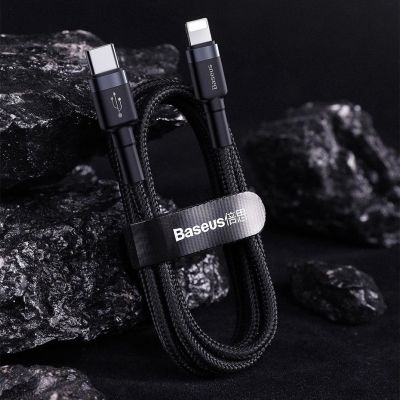 13. Kabel Baseus CATLKLF-G1 Lightning - USB-C PD QC 18W 480Mb/s 1m - czarno-szary