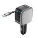 Ładowarka samochodowa Cuktech CC903P 100 W z wyświetlaczem i zwijanym kablem USB-C 70 cm - szara