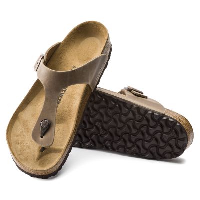 4. Japonki damskie Birkenstock Gizeh Oiled Leather Tabacco Brown Narrow wąskie (0943813)