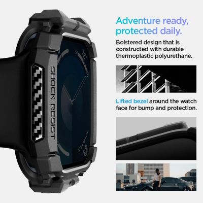 11. Etui Spigen Rugged Armor na Apple Watch 10 (42 mm) - czarne